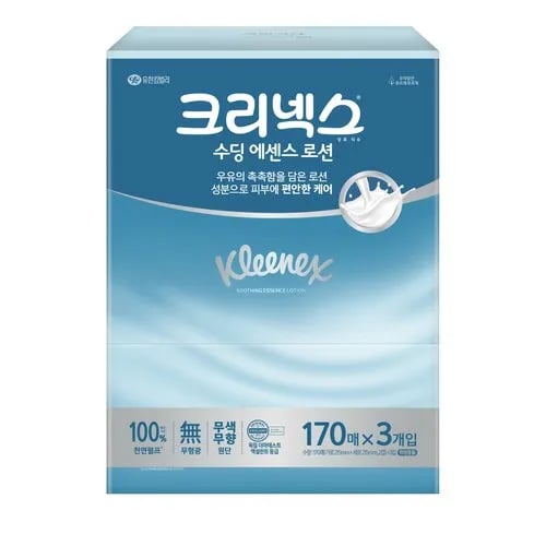 크리넥스 수딩 에센스 로션티슈 170매 x 3입 1+1