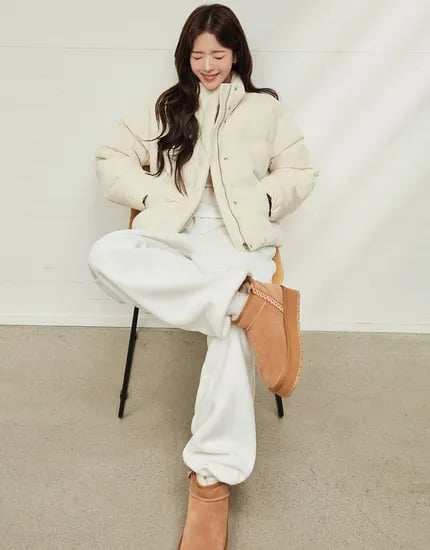 지오다노 플리스 루즈핏 팬츠 일자 조거