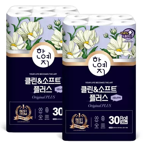 한예지 페르니 클린앤소프트 플러스 30롤 2팩