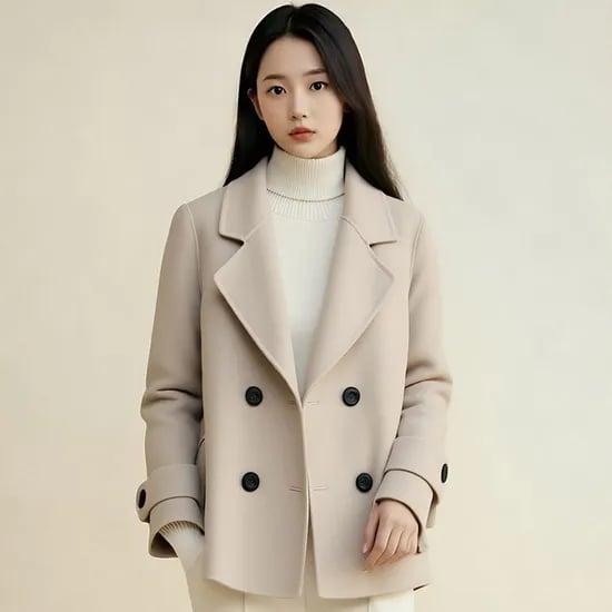 예쎄 캐시 터치 모직 하프 코트