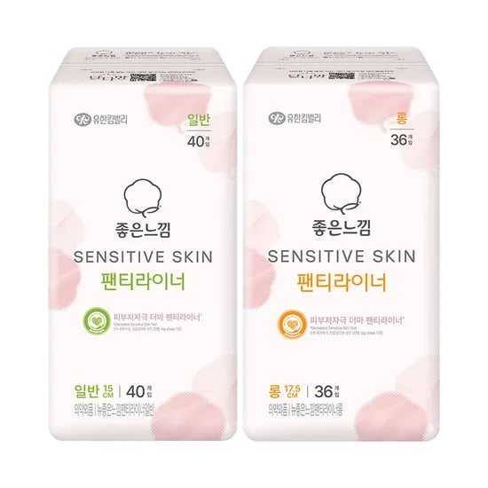 좋은느낌 센서티브 스킨 팬티라이너 일반 40P 4팩