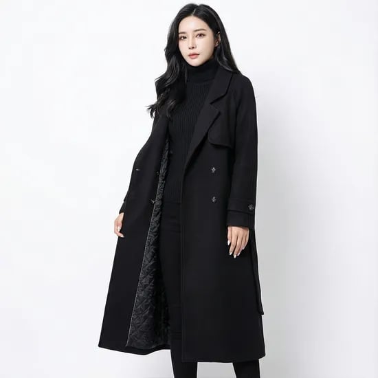 클라셰 퀼팅트렌치롱코트 벨트 77까지