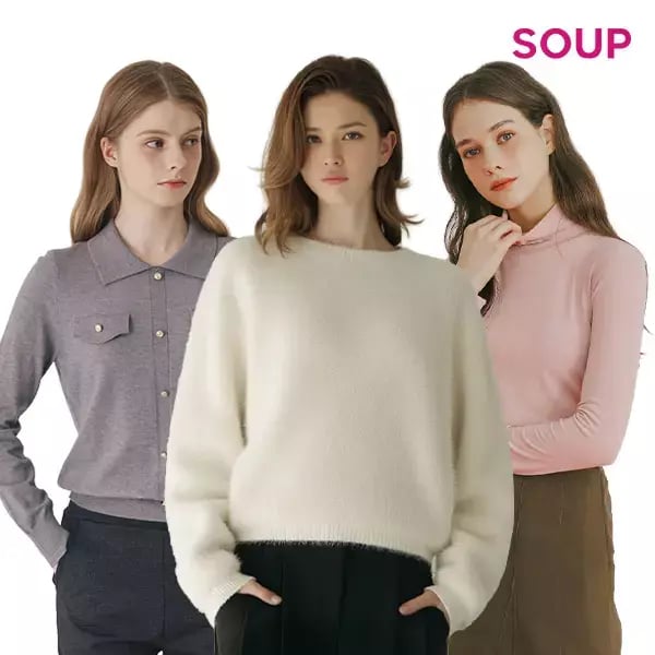 soup 퍼 하이넥 무스탕 점퍼
