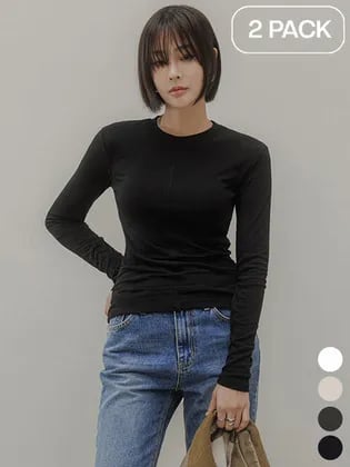 메무아 블리스 기모라인 티셔츠 1+1
