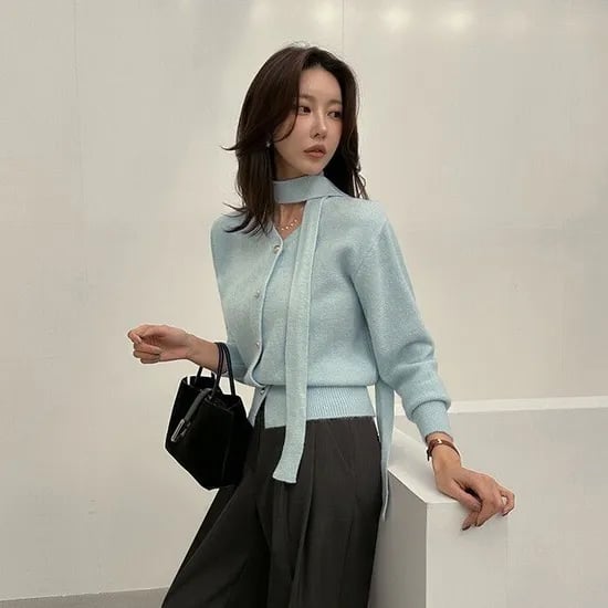 크루상머플러가디건