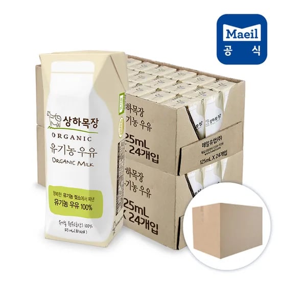 매일 상하목장 유기농 우유 125ml 48팩 26,400원