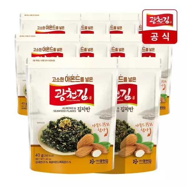광천김 아몬드가 들어간 김자반 40g 10봉