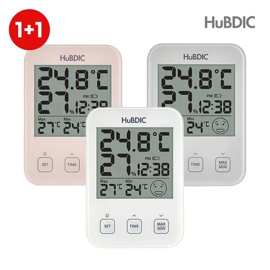 휴비딕 디지털 온도습도계 시계 HT-7 1+1