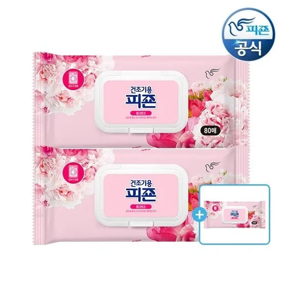 피죤 건조기용시트 오리지널 80매 x 2개 본품 1개