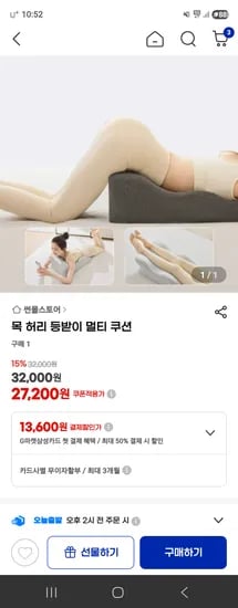 목 허리 등받이 멀티쿠션