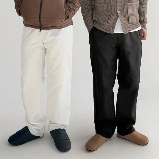 남녀공용 방한 양털 기모 패딩바지 와이드팬츠 1+1