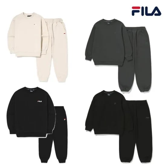 휠라키즈 기모 상하 트레이닝복 세트