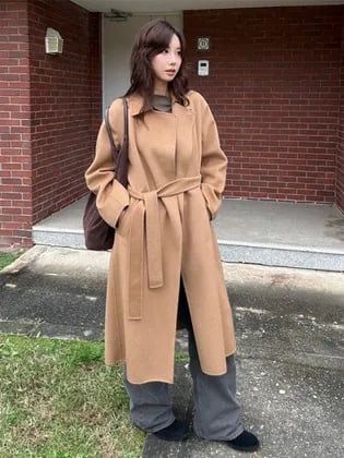 프론트로우 프리미엄 캐시미어 블렌드 핸드메이드 코트