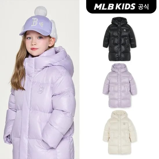 MLB키즈 글로시 롱패딩