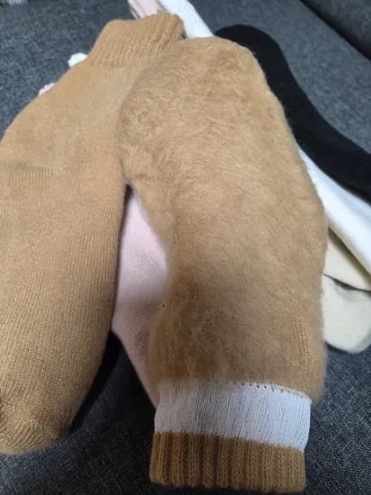 겨울 두꺼운 보온 털실양말 5켤레