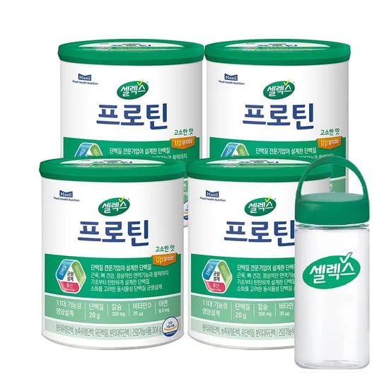 셀렉스 프로틴 고소한맛 304g 4캔 32일분 전용보틀