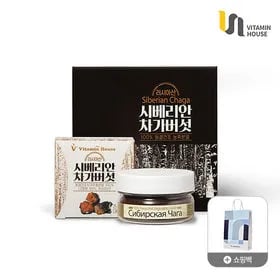 시베리안 차가버섯 4통 선물세트 쇼핑백 1개