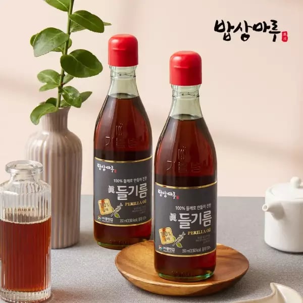 국내가공 100% 들깨로 만든 진한 들기름 350ml 2병 12,280원 무배