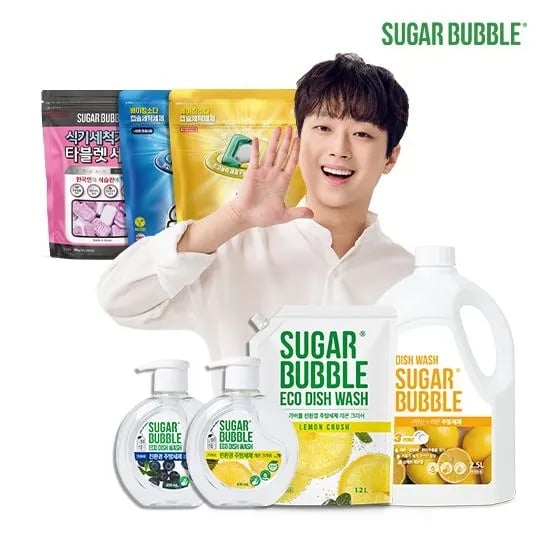 슈가버블 친환경 주방세제 레몬크러쉬 용기 470ml 4개 300ml 2개