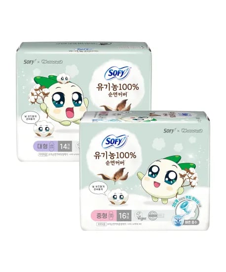 쏘피 쿵야 유기농 생리대 중 대 5팩