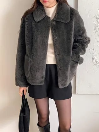 레프트서울 리얼 양털 데일리 자켓