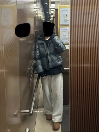 베이직 숏 푸퍼 38,600원 무배 착샷