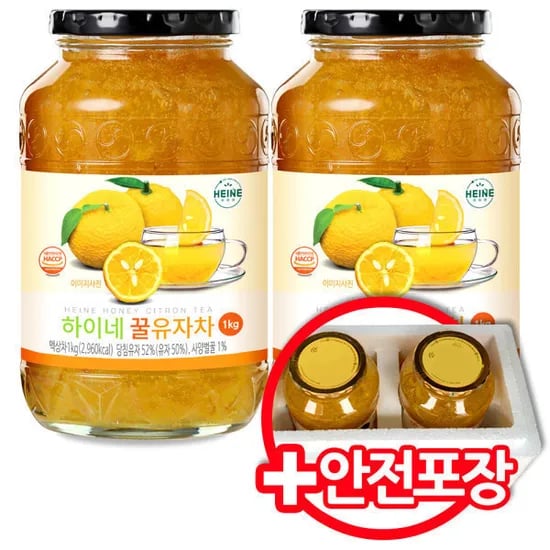 하이네 꿀 유자차 1kg x 2 총 2kg