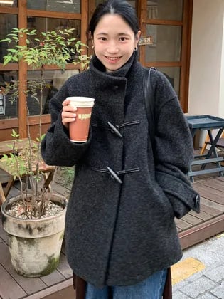 시티브리즈 울100% 하이넥 더플 코트 예약판매