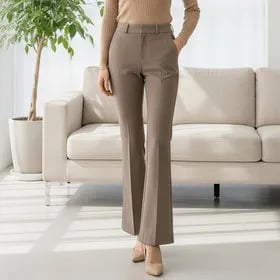 멜팅브라운 여성 슬림핏 부츠컷 기모 슬랙스