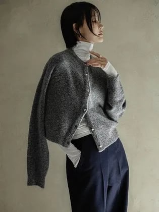 메무아 포그 골드버튼 울 가디건