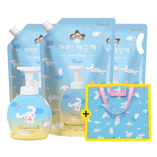 아이깨끗해x시나모롤 대용량 핸드워시 1.8L x 3개+ 490ml 공용기 23,900원