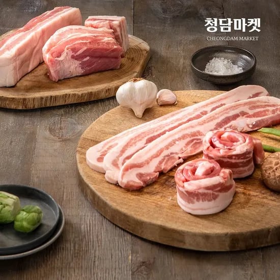 1등급 국내산 냉장 구이용 삼겹살 500g x 2팩 21,530원 무배