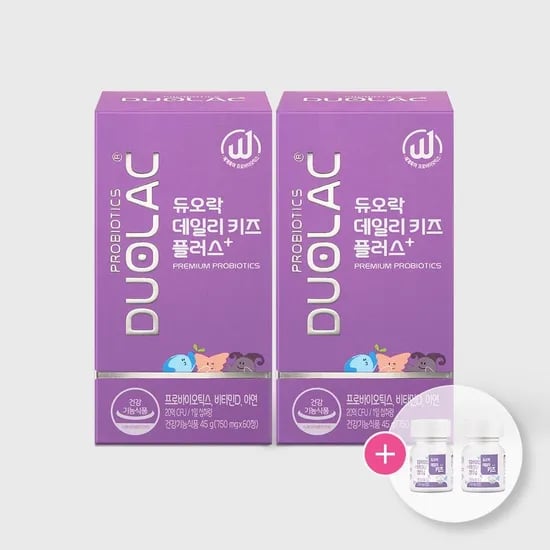듀오락 데일리키즈 플러스 유산균 60정 2개 + 추가증정 57,680원