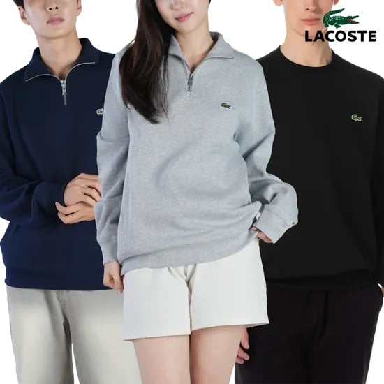 라코스테 남녀공용 베이직 긴팔 크루넥 스웨트셔츠 1+1 77,900원