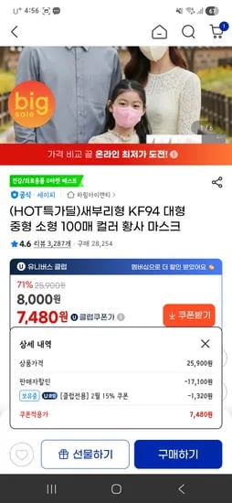 세이피 새부리형 KF94 100매