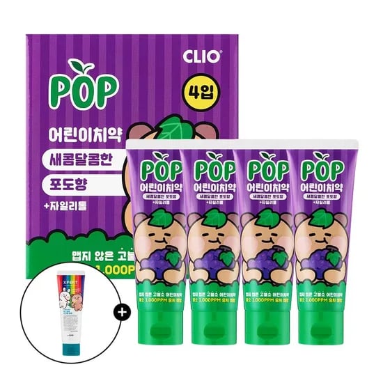 크리오 팝 고불소 어린이치약 포도향 90g 4개+주니어치약 8,900원 핫딜