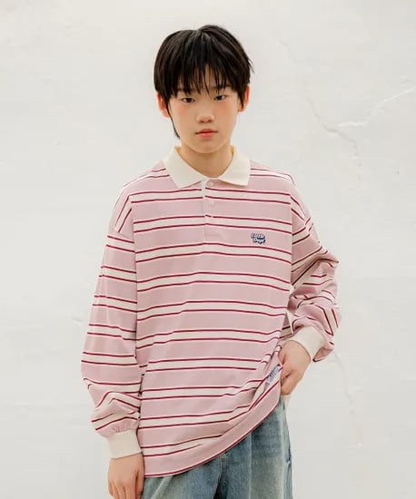리틀뎁 버튼 카라 스트라이프 티셔츠 Pink 30600원 무배