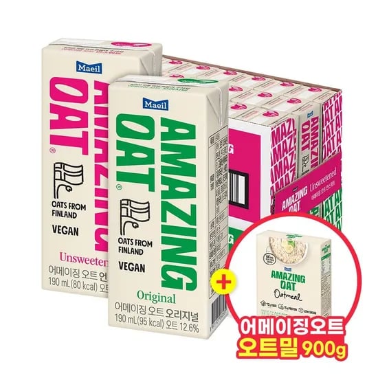 매일 어메이징오트 오리지널/언스위트 190ml 48팩+오트밀 900g 21,420원