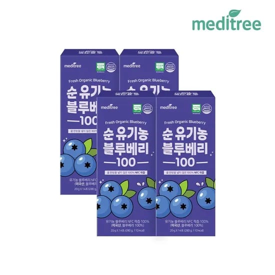 메디트리 NFC 착즙 순 유기농 블루베리 스틱 100 4박스 39,900원