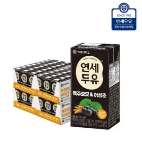 연세우유 맥주효모 어성초 두유 190m 96팩 쿠폰+카드 25970원 무배