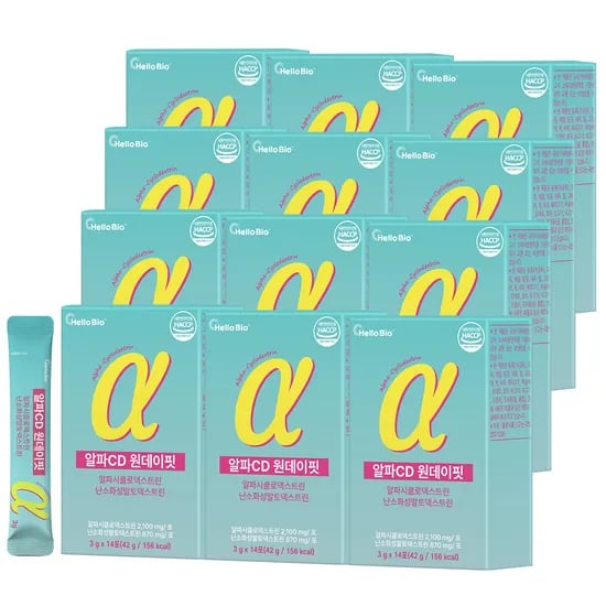 헬로바이오 알파CD 원데이핏 알파시글로덱스트린 3g 14포, 12개 29,900원