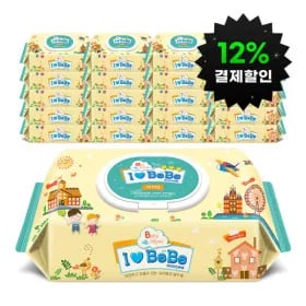 아이러브베베 아이보리72매캡형X20팩 엠보싱 아기물티슈 18,060원