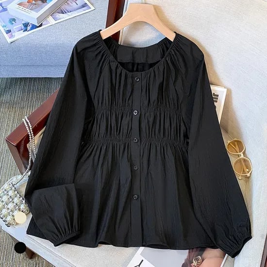 KARRA 라이트 셔링 라운드 블라우스_A5S0753 무배 13,770원