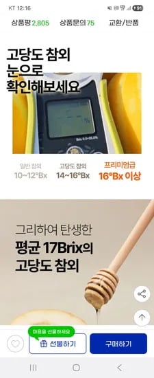 산지직송 성주 꿀 참외 2kg 혼합과