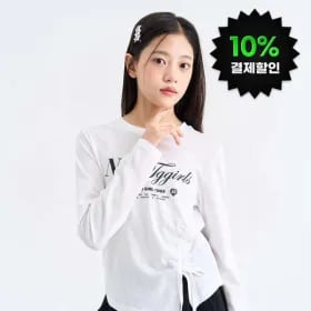 더데이걸 심플 금속 장식 크롭 스웻셔츠