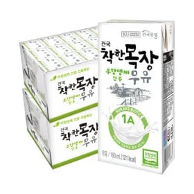 건국 착한목장 무항생제 인증우유 0.19L 48팩