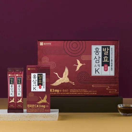 종근당건강 컴파운드 발효홍삼K 30포 선물세트+쇼핑백 10,500원