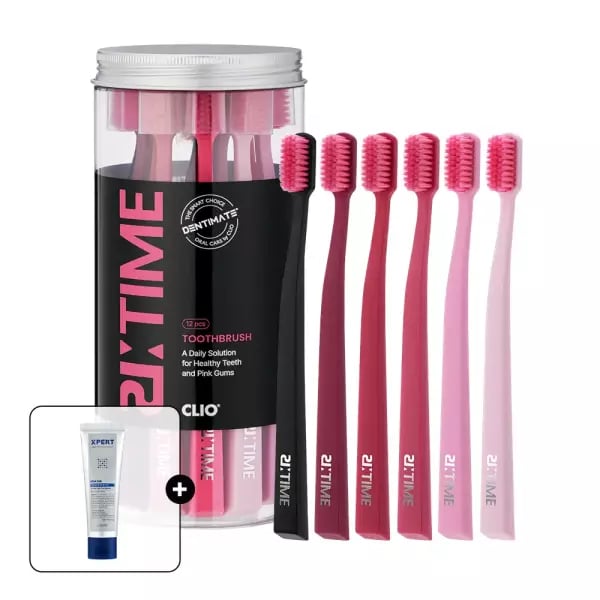크리오 덴티메이트 부드러운 초미세모 칫솔 12입+치약100G / 8,340원