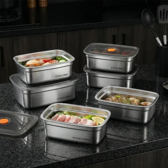 스테인리스 316 밀폐용기 600ml x 4개 세트 9,900원