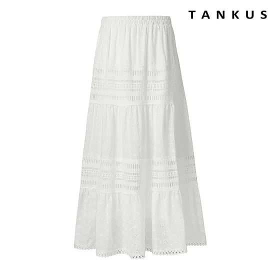 레이스 캉캉 밴딩 롱 스커트 19,960원